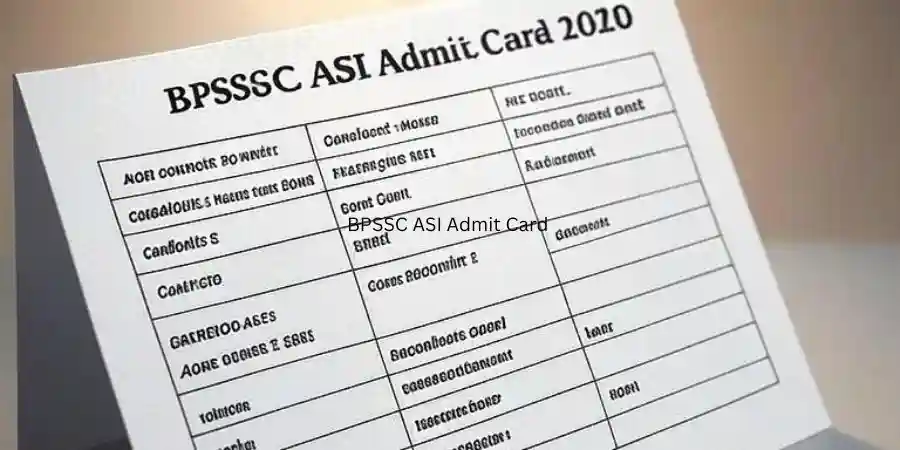 BPSSC ASI Admit Card 2020