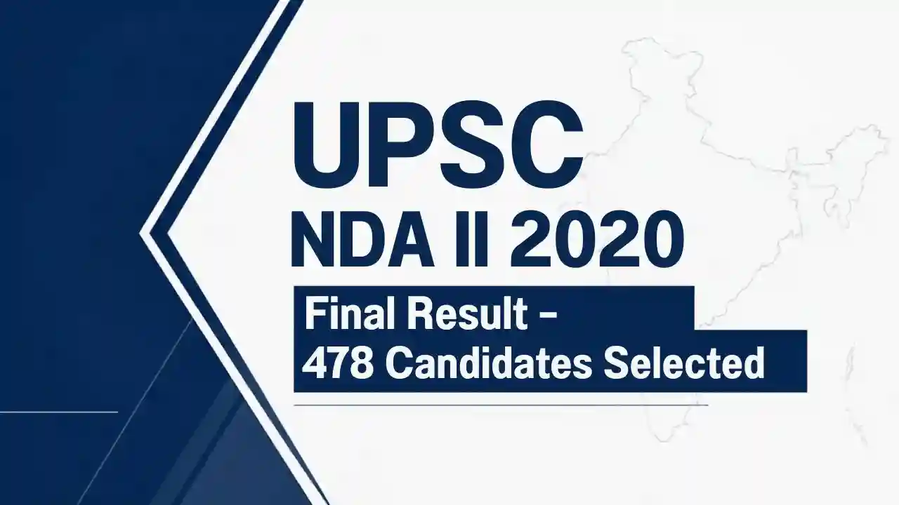 UPSC NDA II 2020 Final Result – Check Merit List of 478 Candidates