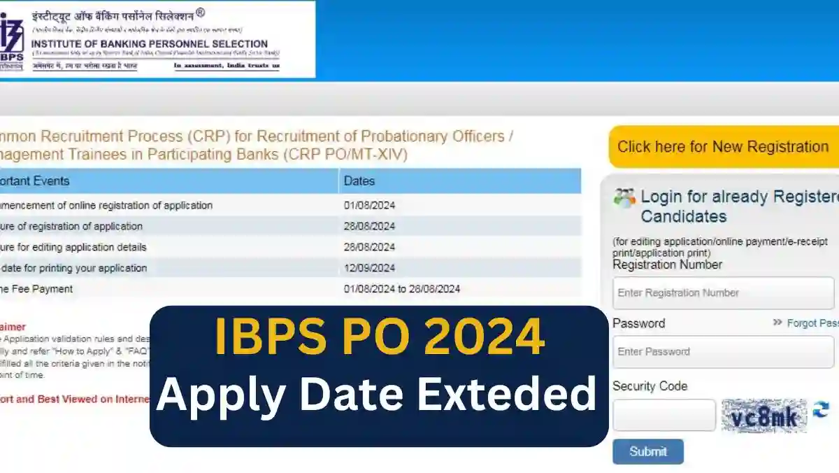 IBPS PO 2024 Application Date Extended